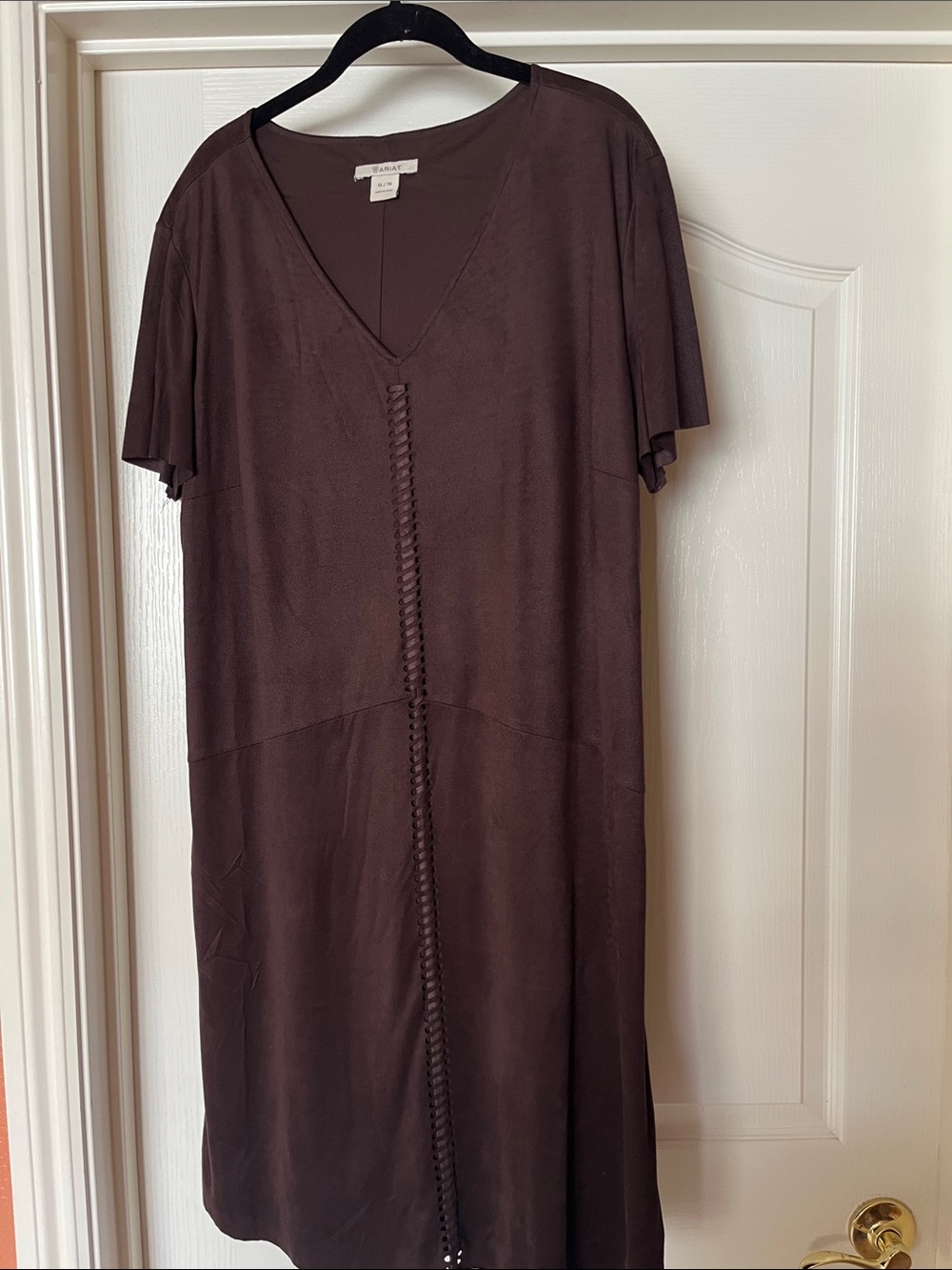 Ariat Chocolate Brown V-Neck Midi Dress